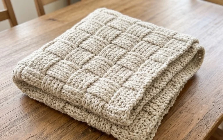 Easy Chunky Basketweave Throw: Free Crochet Pattern