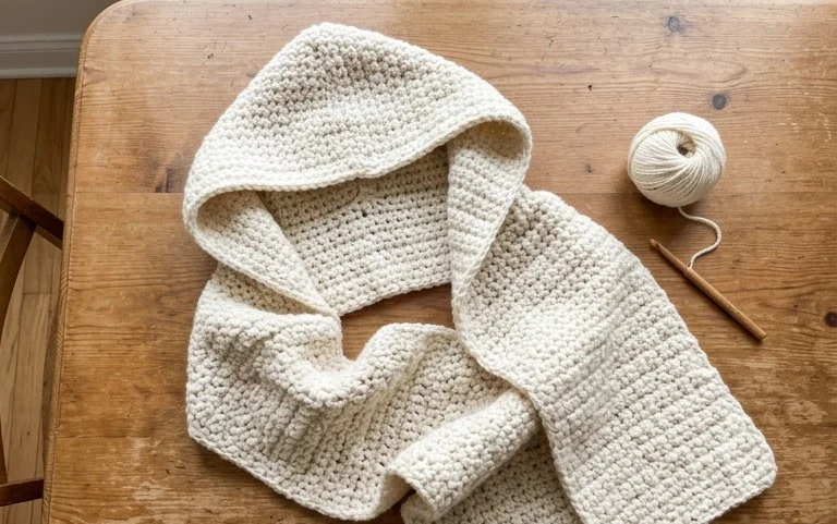 Woodland Hooded Scarf: Free Beginner Crochet Pattern